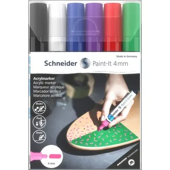 Akrylový popisovač SCHNEIDER Paint-It 4mm, 6ks základní