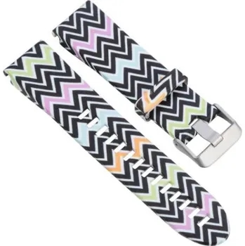 Příslušenství k chytrým hodinkám eses Silikonový řemínek pro Garmin - Vzorovaný s vlnkami, QuickFit 22 mm