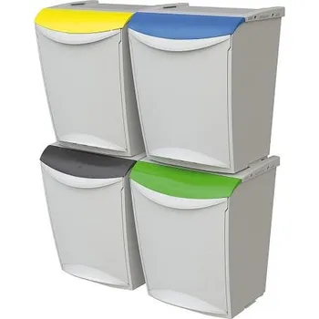 Odpadkový koš Plastový koš na tříděný odpad - modré víko