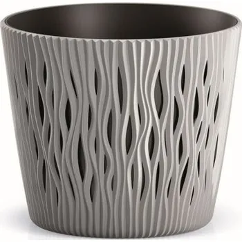 Květináč s vkladem Sandy Round šedý kámen, varianta 18,9 cm