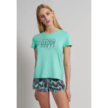 Dámské pyžamo TOM TAILOR Dámský pyžamový komplet - tyrkysové tričko a šortky 40 60104-325