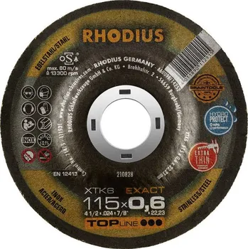 Řezný kotouč Rhodius kotouč řezný TOP Line XTK6 Exact 115 x 0,6 x 22,2 mm, na ocel a nerez - 053-210828