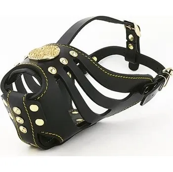 Náhubek pro psa Bestia Collars Náhubek pro psa Bestia Collar Maximus černo zlatý Velikost: XL