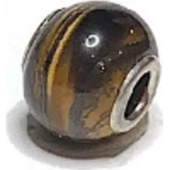 Přívěsek Tygří oko přívěsek kulatý přírodní kámen 14 mm, otvor 4,2 mm 1 kus, kámen slunce a země, přináší štěstí a bohatství