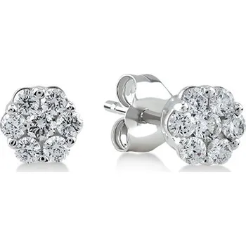 Náušnice Lillian Vassago Klasické peckové náušnice s brilianty, bílé zlato LLV59-DER013W