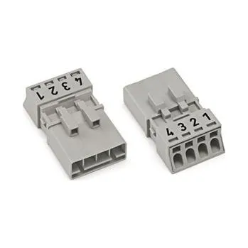 Elektrická vidlice Zástrčka 4pól. Kód. B šedá WAGO 890-254