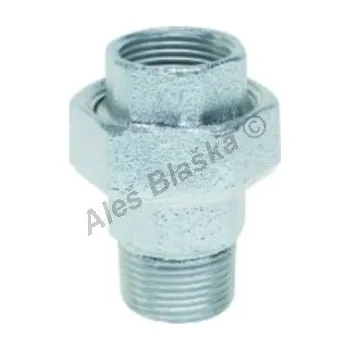 Fitinka GEBO Armaturen - Německo | Šroubení pozinkované přímé na ploché těsnění (vnitřní-vnější závit) GEBO Platinum - POZINK (holendr) - 2" GB331