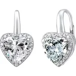 Stříbrné náušnice srdce s čirým zirkonem LPS0629EW