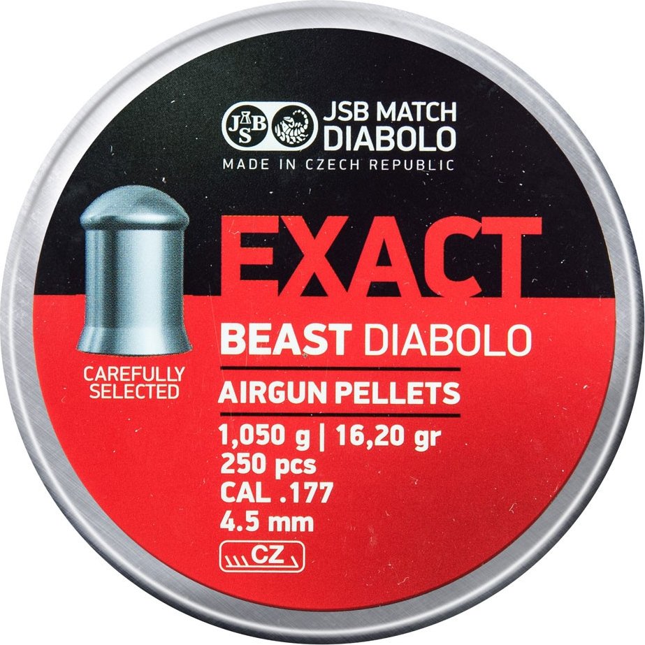 JSB Diabolo Exact Beast - Hmotnost 1,050 g, Průměr 4,520 mm, Balení obsahuje 250 kusů diabolek