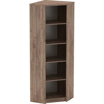 Knihovna Rohový regál, kraft dunkel/bíla, JOHAN 2 NEW 09