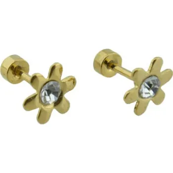 Piercing Doria Piercing do ucha z oceli zlaté kytičky D024