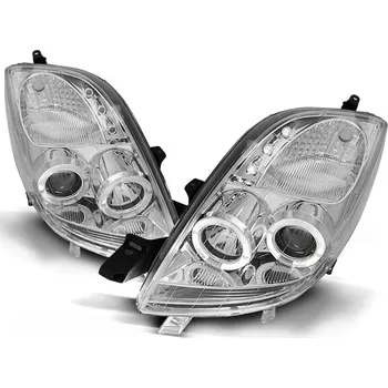 Přední světlomet Tuning Tec Přední světla TOYOTA YARIS 06-09 ANGEL EYES chromové