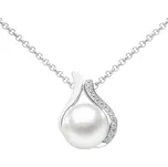 Stříbrný náhrdelník Niale s bílou perlou a Brilliance Zirconia LPS19104NW