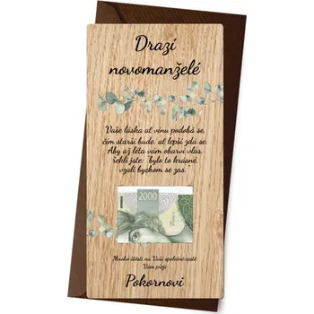 Dřevěné svatební blahopřání KVETA