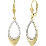 Zlaté visací náušnice ARWEN se zirkony QRGE303