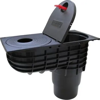 kanalizační vpusť GEIGER lapač střešních splavenin DN110/125 spodní vývod, gajgr - plast 33LAP110/125