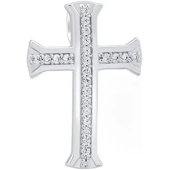 Přívěsek Stříbrný přívěsek křížek Ithiel se zirkony FW1293P