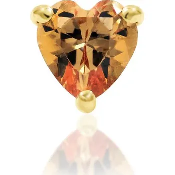Piercing Junipurr jewelry Junipurr jewelry Bezzávitová koncovka piercingu ze 14 kt žlutého zlata 585/1000 DARK CHAMPAGNE HEART