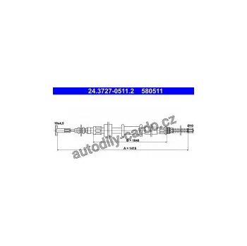 Brzdová hadice Lanko ruční brzdy ATE 24.3727-0511 (AT 580511)