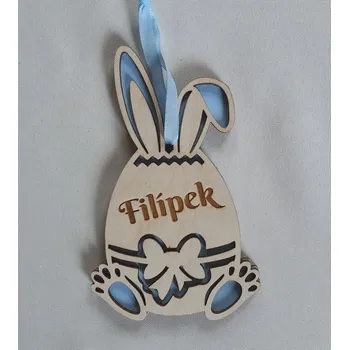 Velikonoční dekorace Velikonoční vajíčko zajíček se jménem modrý