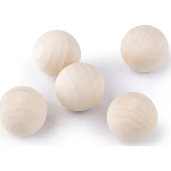 Dětské navlékací korálky Dřevěné kuličky Ø25 mm, barva přírodní sv.