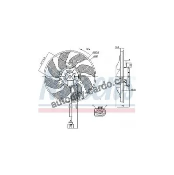 Chladič motoru Ventilátor chladiče NISSENS 85806