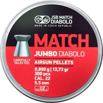 Diabolka JSB Diabolo Jumbo Match - Hmotnost 0,890 g, Průměr 5,500 mm, Balení obsahuje 300 kusů diabolek