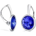 Stříbrné náušnice modré se Swarovski® Crystals rivoli 12mm VSW014E