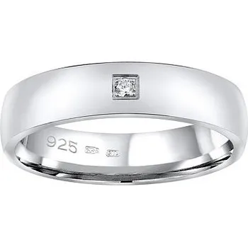 Šperk Snubní stříbrný prsten POESIA v provedení se zirkonem pro ženy velikost obvod 46 mm QRG4104W-obvod 46 mm