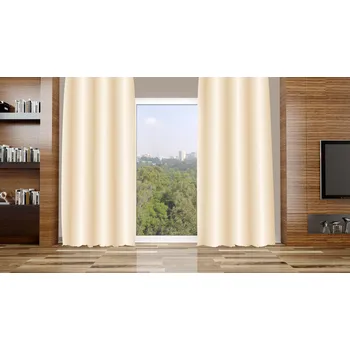 Závěs Orbytex Zatemňovací závěs hotový - duha smetanová 10 Rozměry: Š/V 145x270 (1ks), Vršek závěsu: KROUŽKY