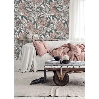 Tapeta Coloray Fototapeta Romantické Vintage pivoňky Samolepící Fototapeta Vliesová 250 x 250 cm coloraydecor-f-as-100674415