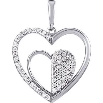 Přívěsek Stříbrný přívěsek srdce Louise s Brilliance Zirconia PRGPK0033PS