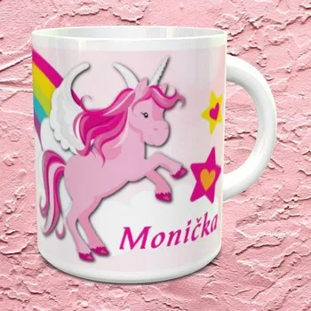 Hrnek se jménem Jednorožec Bílý Plastový hrnek (+25 Kč)