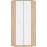BRW Nepo Plus Rohová šatní skříň SZFN2D Dub sonoma/Bílá