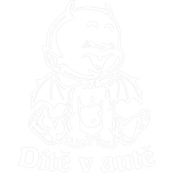 Samolepicí dekorace na vozidlo Dítě v autě Ďáblík samolepka na auto Šedá Velikost A