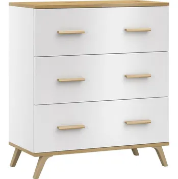 Komoda Nábytek PEGAS s.r.o. Komoda ROKY 8, Bílá/Dub artisan