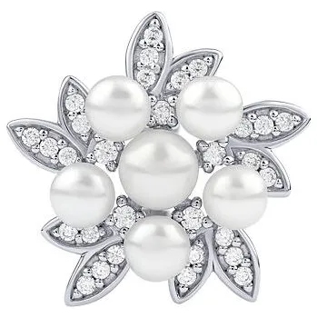 Přívěsek Stříbrný přívěsek Rebecca s pravými perlami a Brilliance Zirconia FW3667PW