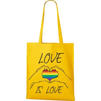 Plátěná taška Love is love, Barva Žlutá, Velikost 40×45 cm, Canvas Nákupní taška 1106