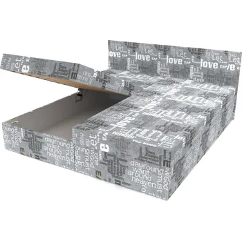 Postel Dvoupostel polohovací Words šedá 200 × 180 cm