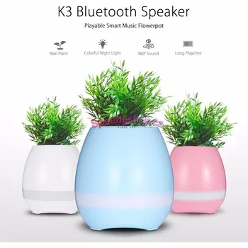 Bluetooth reproduktor Bluetooth reproduktor ve tvaru květináče - modrý