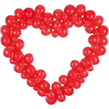 Balónek PartyDeco Balónová girlanda srdce červené 68 ks