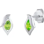 Stříbrné náušnice Chucky s přírodním zeleným olivínem