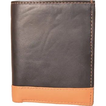 Peněženka Ridgeback Kožená peněženka 104 NC S černá se světle hnědým pruhem