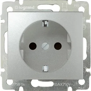 Elektroinstalační materiál Valena zásuvka 1-násobná SCHUKO Stříbrná metalíza