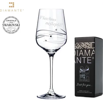 Sklenice Diamante, Slovensko Swarovski - Výroční kalíšek na víno Swarovski Elements v dárkovém balení - 450 ml