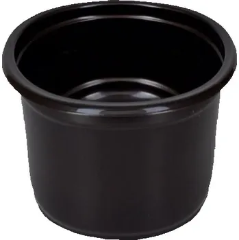 Jednorázové nádobí Plastová zatavovací miska PP na polévku 500 ml kulatá černá, 1 karton (10bal)