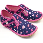 Bačkůrky capáčky BAREFOOT EF 395 modrorůžové se srdíčky velikost: 32