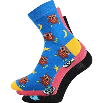 Pánské ponožky Dámské, pánské ponožky Lonka WEELS - balení 3 páry v barevném mixu 26-28 (39-42) mix C