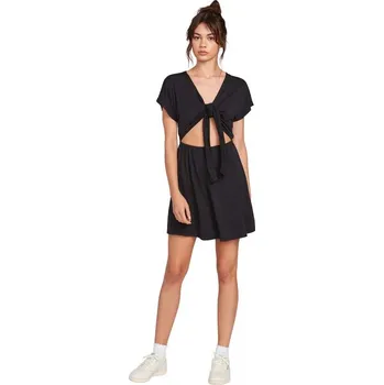 Dámské šaty VOLCOM šaty - Coco Tie Front Dress Black (BLK)
