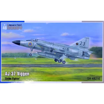 Plastikový model 1/48 SAAB AJ-37 Viggen 'Strike Fighter' (3x camo)